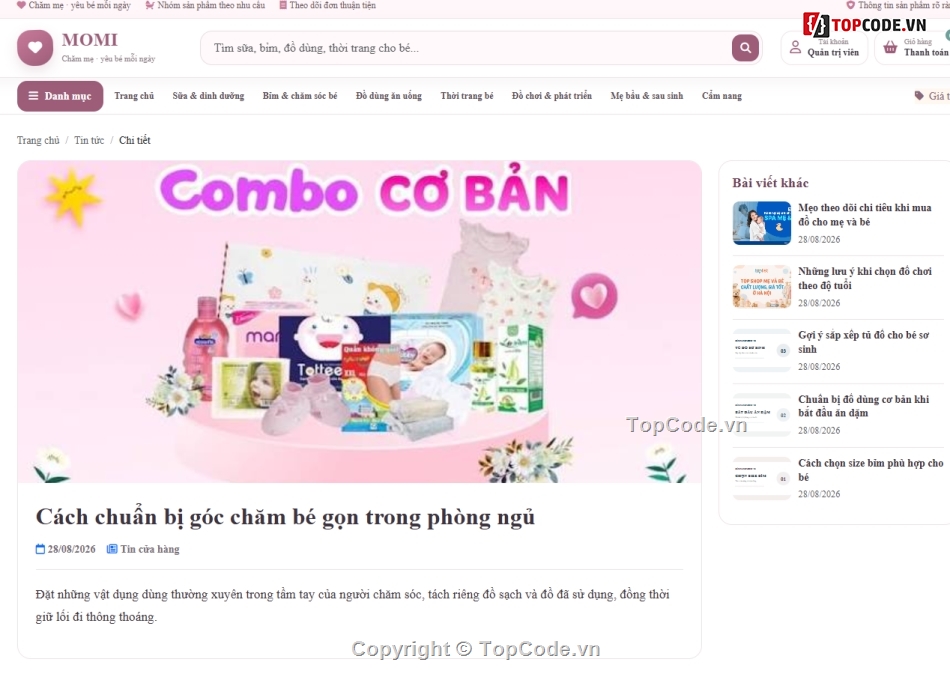 Đồ án,bán website,web mẹ và bé